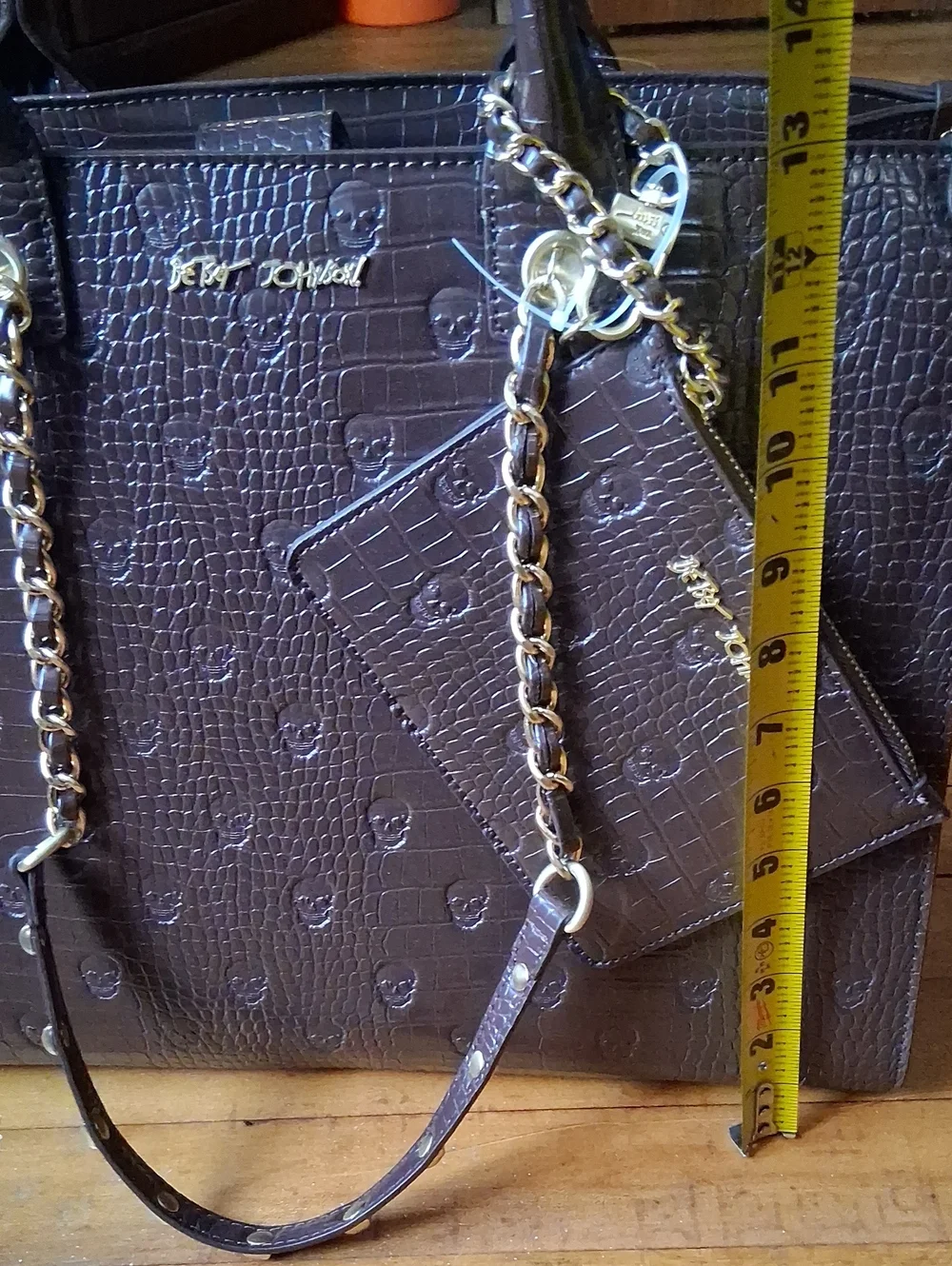 NWT Betsey Johnson Brown Skull Bag